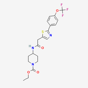 molecular formula C20H22F3N3O4S B12619424 Ethyl 4-[({2-[4-(trifluoromethoxy)phenyl]-1,3-thiazol-5-yl}acetyl)amino]piperidine-1-carboxylate 