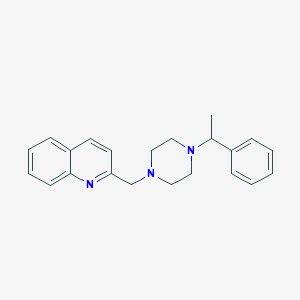 molecular formula C22H25N3 B12619554 2-{[4-(1-Phenylethyl)piperazin-1-yl]methyl}quinoline CAS No. 918481-34-2