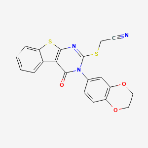 Acetonitrile, 2-[[3-(2,3-dihydro-1,4-benzodioxin-6-yl)-3,4-dihydro-4-oxo[1]benzothieno[2,3-d]pyrimidin-2-yl]thio]-