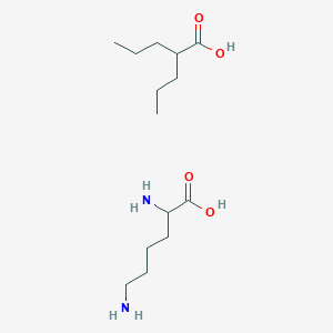 molecular formula C14H30N2O4 B1261960 2,6-Diaminohexanoic acid;2-propylpentanoic acid 