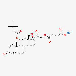 sodium;4-[2-[(10R,11R,13S,17R)-11-(3,3-dimethylbutanoyloxy)-17-hydroxy-10,13-dimethyl-3-oxo-7,8,9,11,12,14,15,16-octahydro-6H-cyclopenta[a]phenanthren-17-yl]-2-oxoethoxy]-4-oxobutanoate