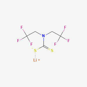 molecular formula C5H4F6LiNS2 B1261965 Carbamodithioic acid, bis(2,2,2-trifluoroethyl)-, lithium salt CAS No. 74613-66-4
