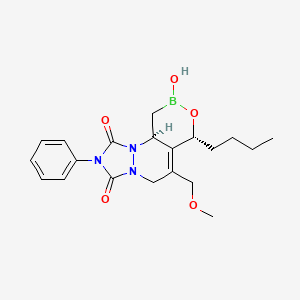 molecular formula C20H26BN3O5 B1261973 (1S,10R)-10-丁基-12-羟基-8-(甲氧基甲基)-4-苯基-11-氧杂-2,4,6-三氮杂-12-硼三环[7.4.0.02,6]十三-8-烯-3,5-二酮 