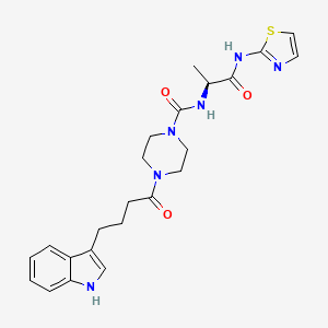 4-[4-(1H-indol-3-yl)butanoyl]-N-[(2S)-1-oxo-1-(1,3-thiazol-2-ylamino)propan-2-yl]piperazine-1-carboxamide