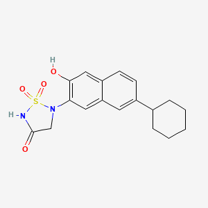 1,2,5-Thiadiazolidin-3-one, 5-(7-cyclohexyl-3-hydroxy-2-naphthalenyl)-, 1,1-dioxide