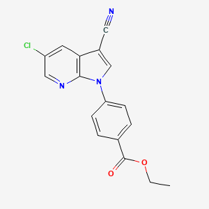 Benzoic acid, 4-(5-chloro-3-cyano-1H-pyrrolo[2,3-b]pyridin-1-yl)-, ethyl ester