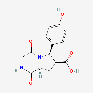 molecular formula C14H14N2O5 B1261981 (6R,7S,8aS)-6-(4-hydroxyphenyl)-1,4-dioxo-2,3,6,7,8,8a-hexahydropyrrolo[1,2-a]pyrazine-7-carboxylic acid 
