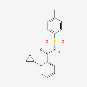 molecular formula C17H17NO3S B12619824 2-Cyclopropyl-N-(4-methylbenzene-1-sulfonyl)benzamide CAS No. 918867-74-0