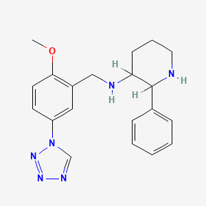 molecular formula C20H24N6O B1261994 N-[[2-methoxy-5-(tetrazol-1-yl)phenyl]methyl]-2-phenylpiperidin-3-amine 