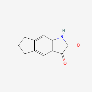molecular formula C11H9NO2 B1261997 Cyclopent[f]indole-2,3-dione, 1,5,6,7-tetrahydro- 