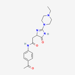 molecular formula C19H25N5O3 B12620028 N-(4-acetylphenyl)-2-[2-(4-ethylpiperazin-1-yl)-4-oxo-4,5-dihydro-1H-imidazol-5-yl]acetamide 