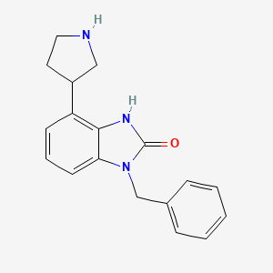 molecular formula C18H19N3O B12620036 1-Benzyl-4-(pyrrolidin-3-yl)-1,3-dihydro-2H-benzimidazol-2-one CAS No. 920284-39-5