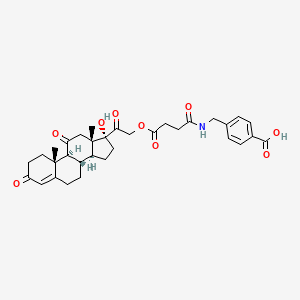 molecular formula C33H39NO9 B12620126 4-[[[4-[2-[(8S,9S,10R,13S,14S,17R)-17-hydroxy-10,13-dimethyl-3,11-dioxo-1,2,6,7,8,9,12,14,15,16-decahydrocyclopenta[a]phenanthren-17-yl]-2-oxoethoxy]-4-oxobutanoyl]amino]methyl]benzoic acid 