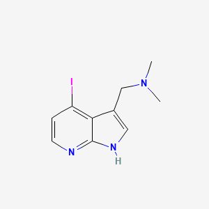 molecular formula C10H12IN3 B12620162 1H-Pyrrolo[2,3-b]pyridine-3-methanamine, 4-iodo-N,N-dimethyl- 