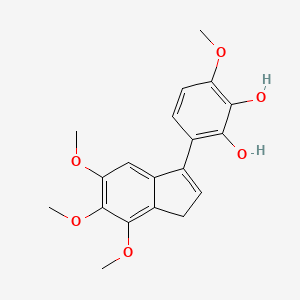 molecular formula C19H20O6 B12620207 3-Methoxy-6-(5,6,7-trimethoxy-1H-inden-3-yl)benzene-1,2-diol CAS No. 917591-58-3