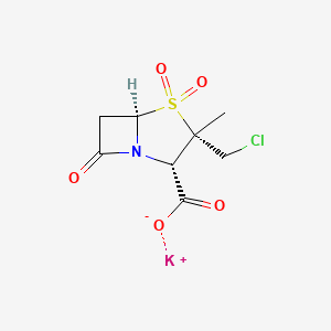 molecular formula C8H9ClKNO5S B1262022 2beta-(Chloromethyl)-2alpha-methylpenam-3alpha-carboxylic acid 1,1-dioxide CAS No. 79634-05-2