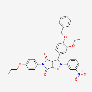 molecular formula C35H33N3O8 B12620349 3-[4-(benzyloxy)-3-ethoxyphenyl]-2-(3-nitrophenyl)-5-(4-propoxyphenyl)dihydro-2H-pyrrolo[3,4-d][1,2]oxazole-4,6(3H,5H)-dione 