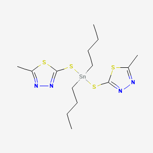 molecular formula C14H24N4S4Sn B12620351 Dibutyl-bis[(5-methyl-1,3,4-thiadiazol-2-yl)sulfanyl]stannane CAS No. 918446-80-7