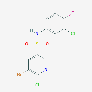 molecular formula C11H6BrCl2FN2O2S B12620368 5-Bromo-6-chloro-N-(3-chloro-4-fluorophenyl)pyridine-3-sulfonamide CAS No. 920527-46-4