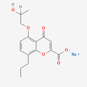 molecular formula C16H17NaO6 B1262041 Sodium;5-(2-hydroxypropoxy)-4-oxo-8-propylchromene-2-carboxylate 
