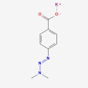 molecular formula C9H10KN3O2 B1262054 Benzoic acid, p-(3,3-dimethyl-1-triazeno)-, potassium salt CAS No. 70055-49-1