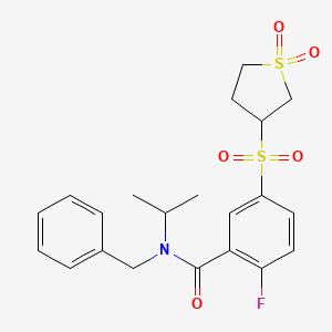 N-benzyl-5-[(1,1-dioxidotetrahydrothiophen-3-yl)sulfonyl]-2-fluoro-N-(propan-2-yl)benzamide