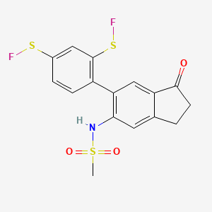 molecular formula C16H13F2NO3S3 B1262074 5-Methanesulfonamido-6-(2,4-difluorothiophenyl)-1-indanone 