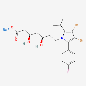 molecular formula C20H23Br2FNNaO4 B1262077 1H-Pyrrole-1-heptanoic acid, 3,4-dibromo-2-(4-fluorophenyl)-beta,delta-dihydroxy-5-(1-methylethyl)-, monosodium salt, (R*,R*)-(+-)- CAS No. 148750-02-1