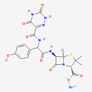 molecular formula C20H19N6NaO8S B1262079 Disodium D-6-(alpha-(1,2,4-triazine-3,5-dione-6-carboxamido)-4-hydroxyphenylacetamido)penicillanate CAS No. 66872-13-7