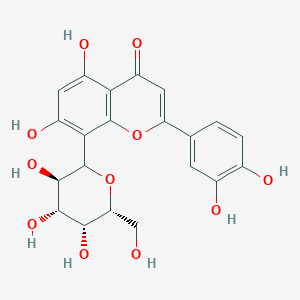 molecular formula C21H20O11 B1262083 2-(3,4-dihydroxyphenyl)-5,7-dihydroxy-8-[(3R,4R,5R,6R)-3,4,5-trihydroxy-6-(hydroxymethyl)oxan-2-yl]chromen-4-one 