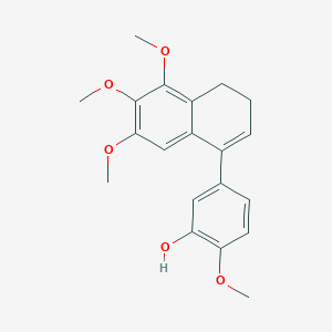 molecular formula C20H22O5 B12620837 2-Methoxy-5-(5,6,7-trimethoxy-3,4-dihydronaphthalen-1-yl)phenol CAS No. 917591-61-8