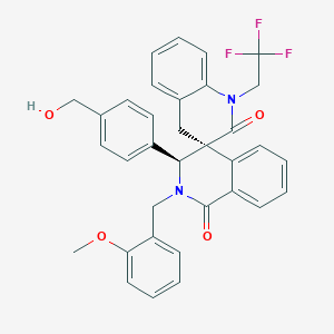 molecular formula C34H29F3N2O4 B1262084 (3S,4S)-3-[4-(hydroxymethyl)phenyl]-2-[(2-methoxyphenyl)methyl]-1'-(2,2,2-trifluoroethyl)spiro[3H-isoquinoline-4,3'-4H-quinoline]-1,2'-dione 