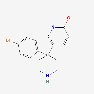 molecular formula C17H19BrN2O B12620854 5-[4-(4-Bromophenyl)piperidin-4-yl]-2-methoxypyridine CAS No. 917899-48-0