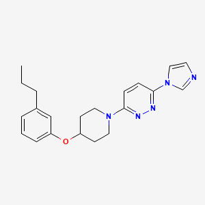 molecular formula C21H25N5O B12620868 3-(1H-Imidazol-1-yl)-6-[4-(3-propylphenoxy)piperidin-1-yl]pyridazine CAS No. 921606-67-9