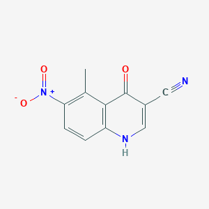 3-Quinolinecarbonitrile, 1,4-dihydro-5-methyl-6-nitro-4-oxo-