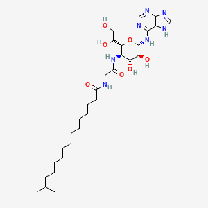 N-[2-[[(2R,3R,4R,5S,6S)-2-(1,2-dihydroxyethyl)-4,5-dihydroxy-6-(7H-purin-6-ylamino)oxan-3-yl]amino]-2-oxoethyl]-14-methylpentadecanamide