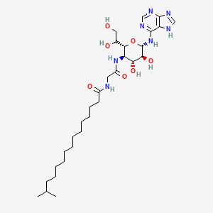 molecular formula C30H51N7O7 B1262089 N-[2-[[(2R,3R,4R,5S,6S)-2-(1,2-二羟乙基)-4,5-二羟基-6-(7H-嘌呤-6-氨基)氧杂环-3-基]氨基]-2-氧代乙基]-14-甲基十五烷酰胺 