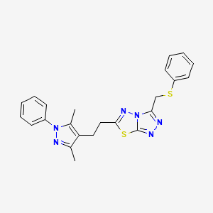 6-[2-(3,5-dimethyl-1-phenyl-1H-pyrazol-4-yl)ethyl]-3-[(phenylsulfanyl)methyl][1,2,4]triazolo[3,4-b][1,3,4]thiadiazole