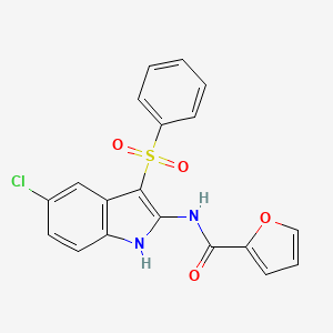 N-[3-(Benzenesulfonyl)-5-chloro-1H-indol-2-yl]furan-2-carboxamide