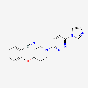 molecular formula C19H18N6O B12620948 2-({1-[6-(1H-Imidazol-1-yl)pyridazin-3-yl]piperidin-4-yl}oxy)benzonitrile CAS No. 921606-70-4