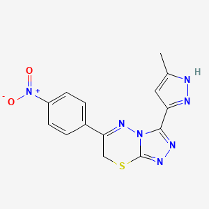 3-(5-methyl-1H-pyrazol-3-yl)-6-(4-nitrophenyl)-7H-[1,2,4]triazolo[3,4-b][1,3,4]thiadiazine