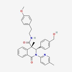 molecular formula C33H33N3O4 B1262111 (3S,4S)-3-[4-(hydroxymethyl)phenyl]-N-[2-(4-methoxyphenyl)ethyl]-4-methyl-2-(5-methyl-2-pyridinyl)-1-oxo-3H-isoquinoline-4-carboxamide 