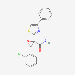 3-(2-Chlorophenyl)-2-(4-phenyl-1,3-thiazol-2-yl)oxirane-2-carboxamide