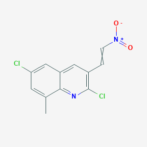 molecular formula C12H8Cl2N2O2 B12621120 2,6-Dichloro-8-methyl-3-(2-nitroethenyl)quinoline CAS No. 1031929-44-8