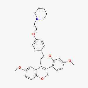 1-{2-[4-(5,12-Dimethoxy-1,8-dihydro-2H-[1]benzopyrano[4,3-d][1]benzoxepin-2-yl)phenoxy]ethyl}piperidine