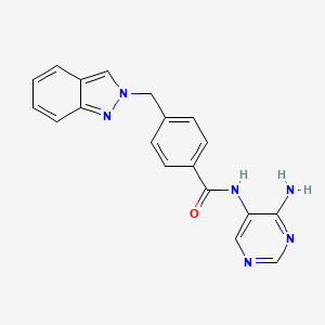 molecular formula C19H16N6O B12621325 N-(4-Aminopyrimidin-5-yl)-4-[(2H-indazol-2-yl)methyl]benzamide CAS No. 920315-65-7