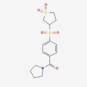 molecular formula C15H19NO5S2 B12621363 {4-[(1,1-Dioxidotetrahydrothiophen-3-yl)sulfonyl]phenyl}(pyrrolidin-1-yl)methanone 