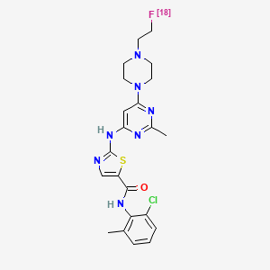 [18F]-N-(2-Chloro-6-methylphenyl)-2-(6-(4-(2-fluoroethyl)piperazin-1-yl)-2-methylpyrimidin-4-ylamino)thiazole-5-carboxamide