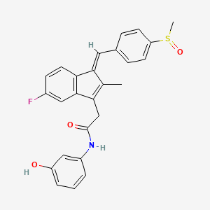 molecular formula C26H22FNO3S B12621378 2-{(1E)-5-fluoro-2-methyl-1-[4-(methylsulfinyl)benzylidene]-1H-inden-3-yl}-N-(3-hydroxyphenyl)acetamide 