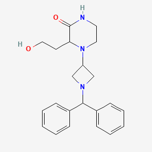 molecular formula C22H27N3O2 B12621380 4-[1-(Diphenylmethyl)azetidin-3-yl]-3-(2-hydroxyethyl)piperazin-2-one CAS No. 917572-19-1